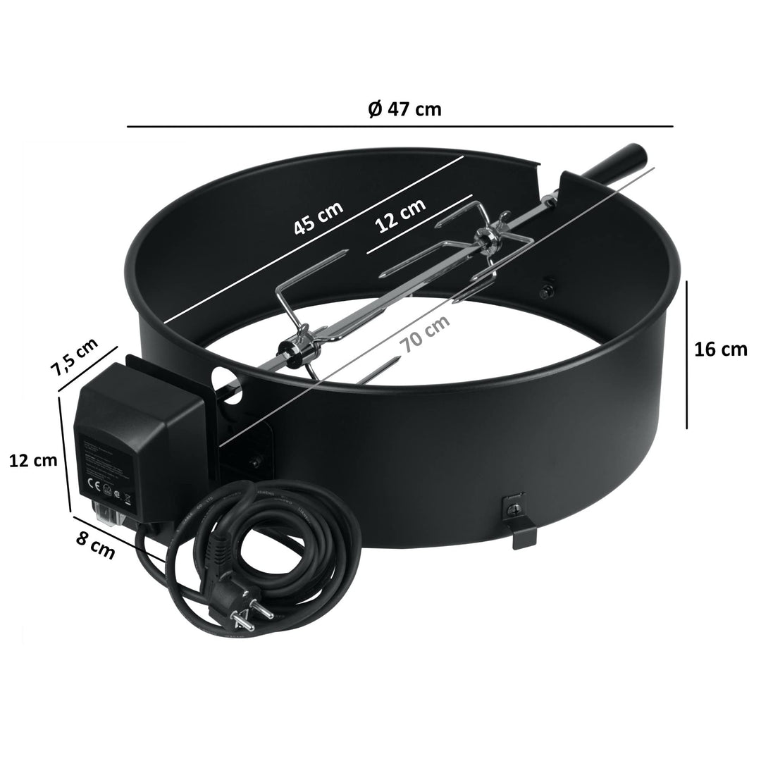 Grillspiess Set Rotisserie fuer Kugelgrill 47 cm mit Motor - Bild 5