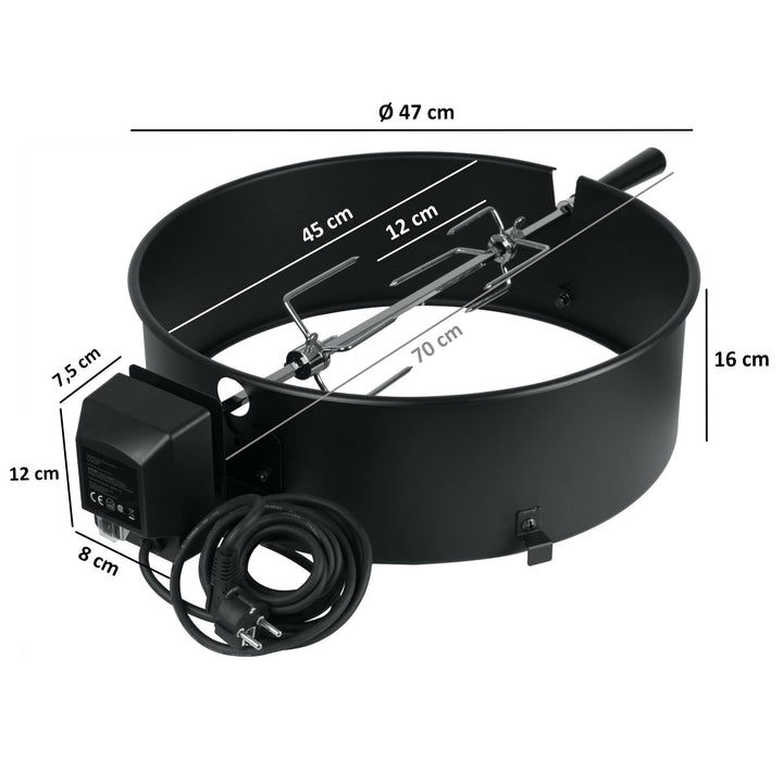 Grillspiess Set Rotisserie fuer Kugelgrill 47 cm mit Motor - Bild 5
