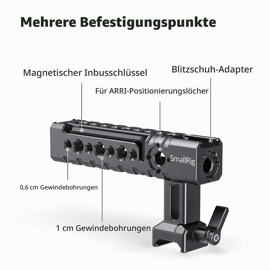 Kamera Top Handle NATO-Klemme 2x Cold Shoe Aluminium für Cage-Rigs - Bild 8