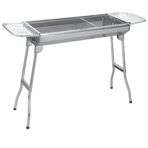 Holzkohlegrill Edelstahl klappbar 74x34x72 cm für 5–10 Personen