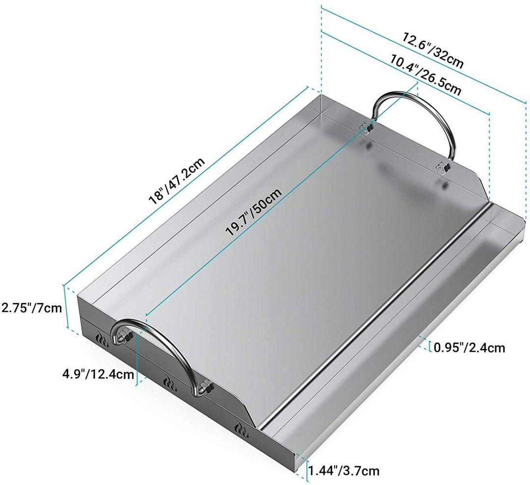 Plancha Grillplatte Edelstahl 51x32cm für Gasgrill antihaft - Bild 3