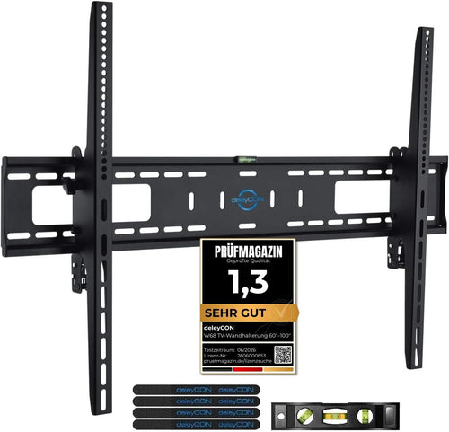 TV Wandhalterung neigbar 60-100 Zoll bis 75 kg Stahl schwarz