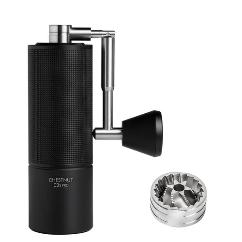 Manuelle Kaffeemühle Ganzmetall 38mm Kegelmahlwerk 36 Stufen