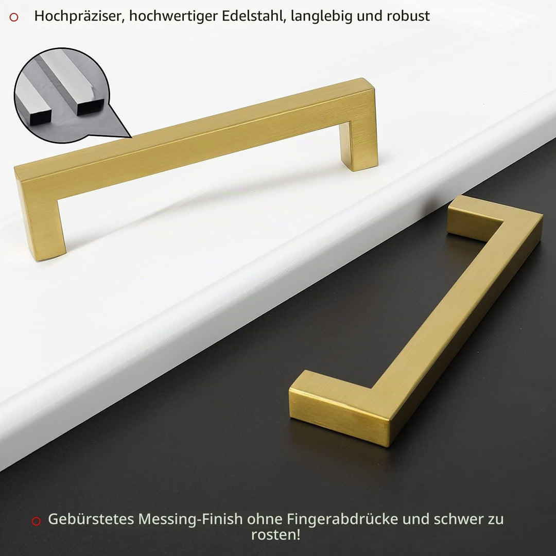 Schrankgriffe Gold Edelstahl 15er-Set 128mm Lochabstand Küche - Bild 4