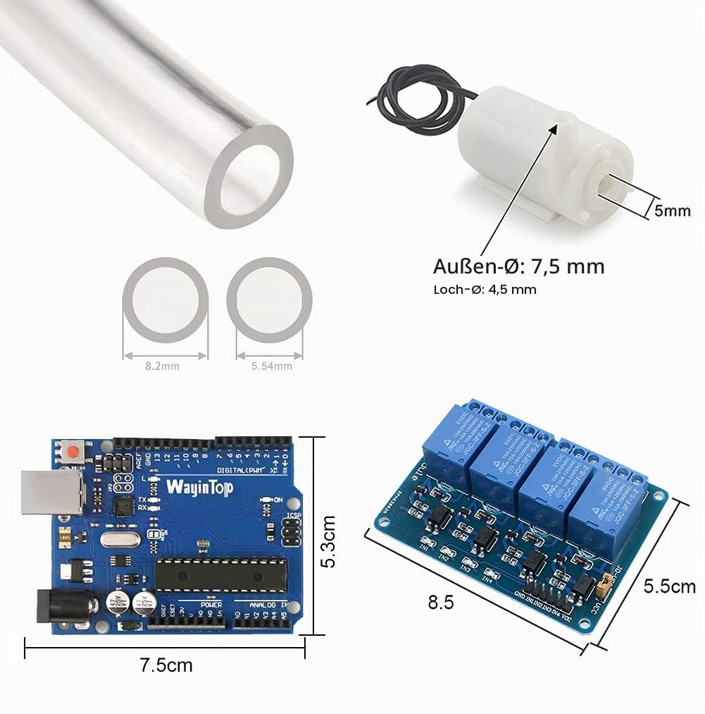 Automatisches Bewässerungsset DIY 4-Kanal mit Sensoren und Pumpen - Bild 4