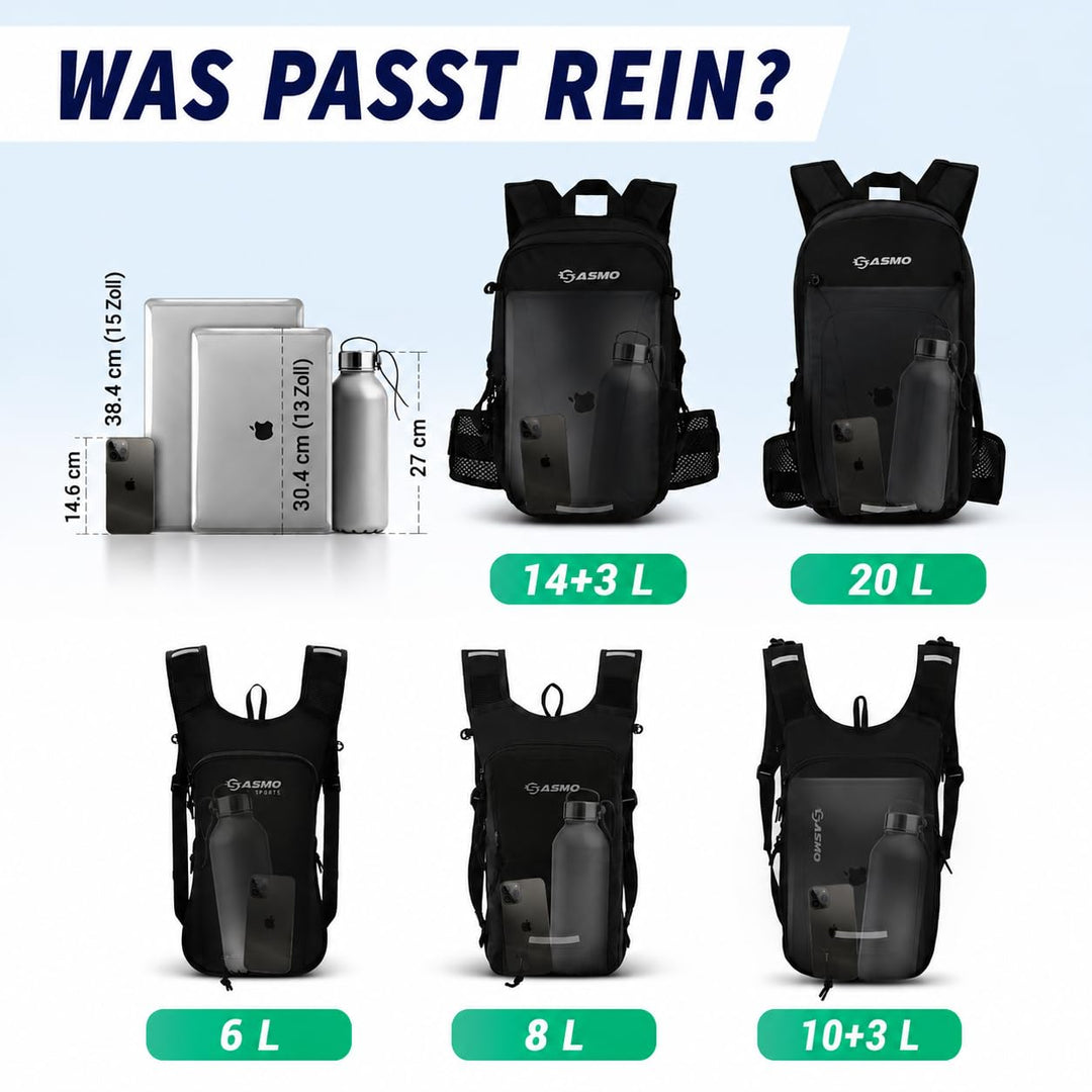 Fahrradrucksack 10+3L mit Trinkblase, Thermofach &amp; Helmnetz - Bild 3