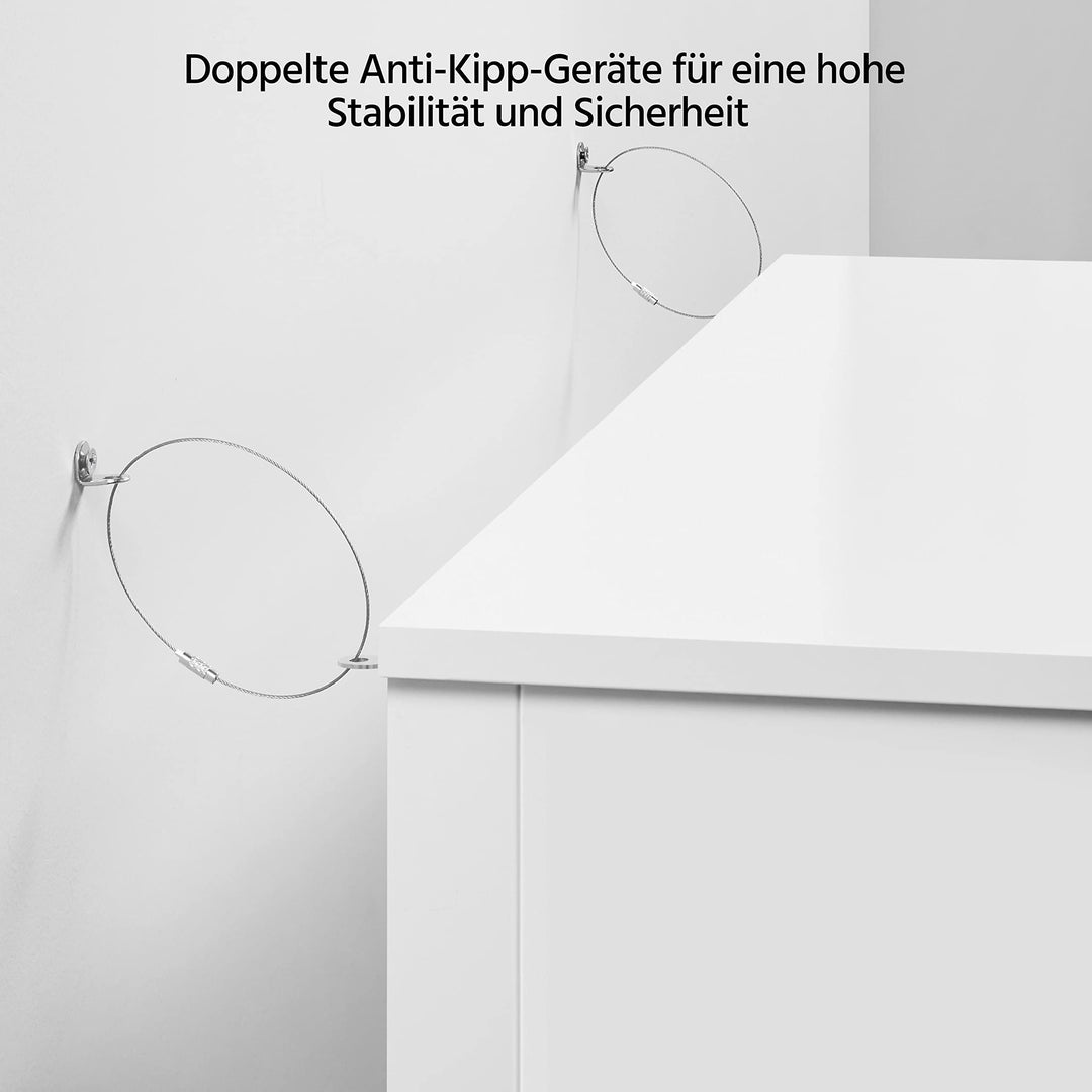 Badezimmerschrank weiss 4 Schubladen 2 Tueren MDF 81x30x81,5 cm - Bild 7