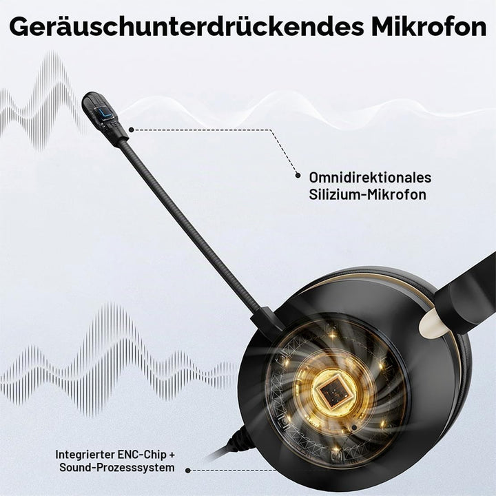 Bluetooth Headset mit Mikrofon USB-Dongle und Ladestation für PC - Bild 3
