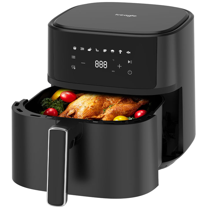 Heissluftfritteuse 6,5L XL 1700W Metall-Innenraum 8 Programme