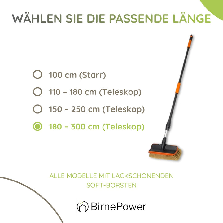 Autowaschbürste Teleskop ALU 180-300cm mit Wasseranschluss SOFT-Borsten - Bild 5
