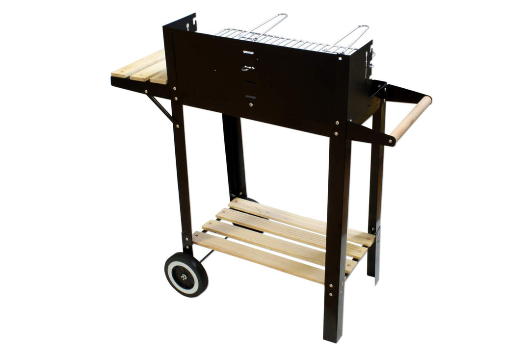 Holzkohlegrill mit Rollen Stahl 50x25cm Grillrost schwarz - Bild 3