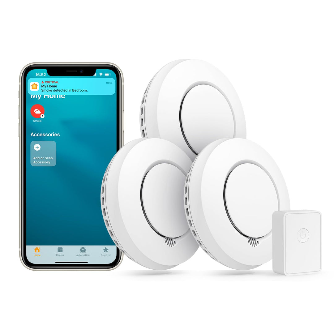 WLAN Rauchmelder vernetzt 3er-Set mit Hub Apple HomeKit kompatibel