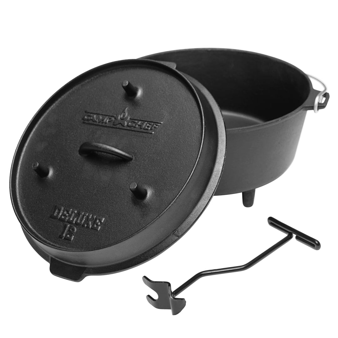 Dutch Oven Gusseisen 6,6 L mit Deckellifter und Kokoskohle Set - Bild 2