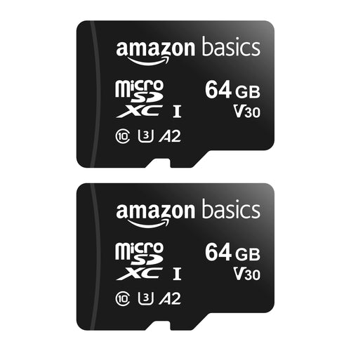 microSDXC-Speicherkarte 64 GB 2er-Pack A2 U3 mit SD-Adapter