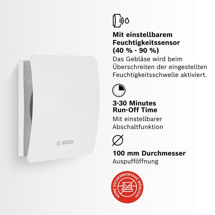 Badlüfter 100 mm mit Feuchtigkeitssensor und Nachlaufzeit - Bild 3