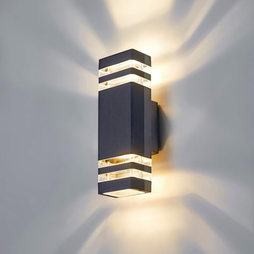 LED Wandleuchte Aussen Up-Down GU10 IP65 Anthrazit 3000K