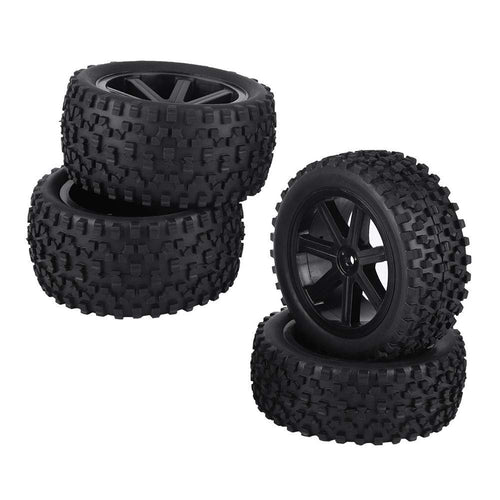 RC Buggy Reifen 1/10 Gummi mit Alufelgen 4er-Set schwarz