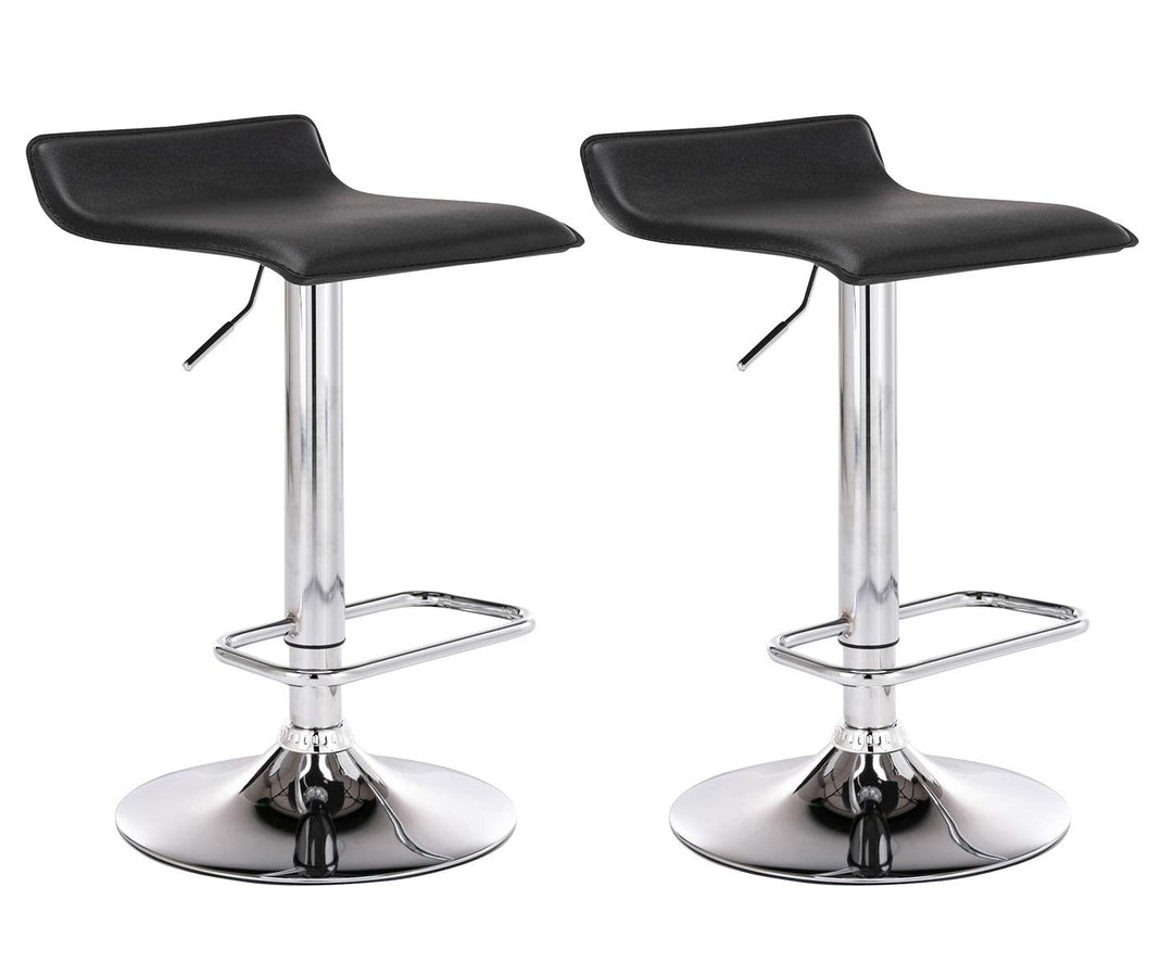 Barhocker 2er Set Kunstleder höhenverstellbar drehbar mit Fussstütze