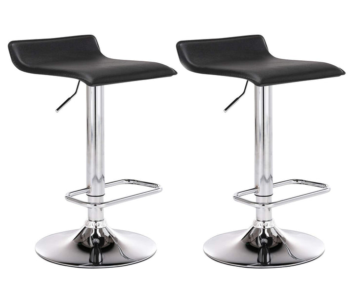 Barhocker 2er Set Kunstleder höhenverstellbar drehbar mit Fussstütze