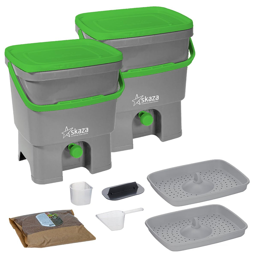 Bokashi Komposter Set 2x16L aus Recycling-PP für Küche - Bild 3