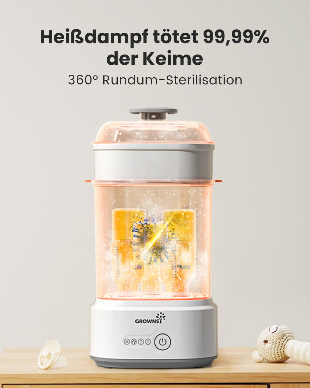 Babyflaschen Sterilisator mit Trockner 5-in-1 für 5 Flaschen - Bild 3