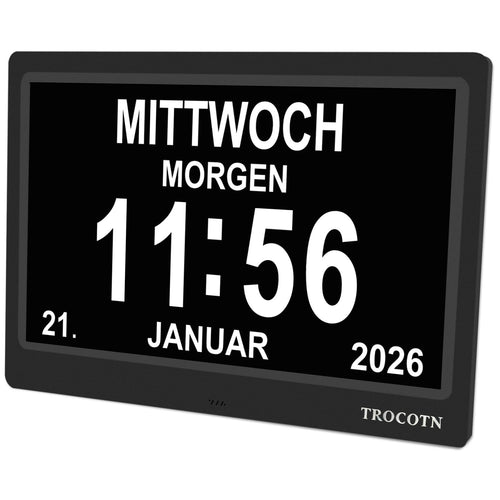 Digitale Kalenderuhr Senioren 10 Zoll Grosses Display Wecker