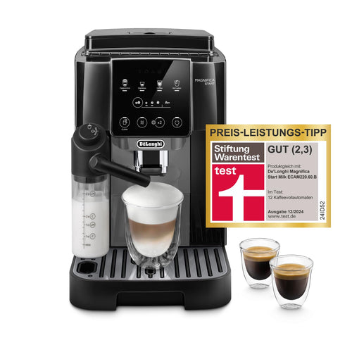Kaffeevollautomat 4 One-Touch-Getränke mit Milchkaraffe Schwarz-Grau