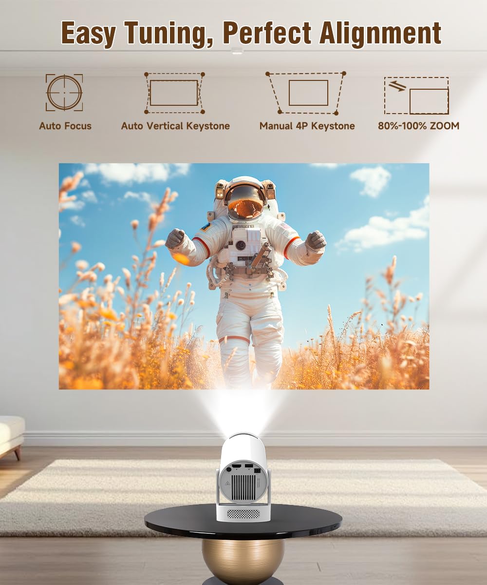 Mini Beamer 4K-Support Wi-Fi 6 Bluetooth 8000 Lumen tragbar - Bild 3