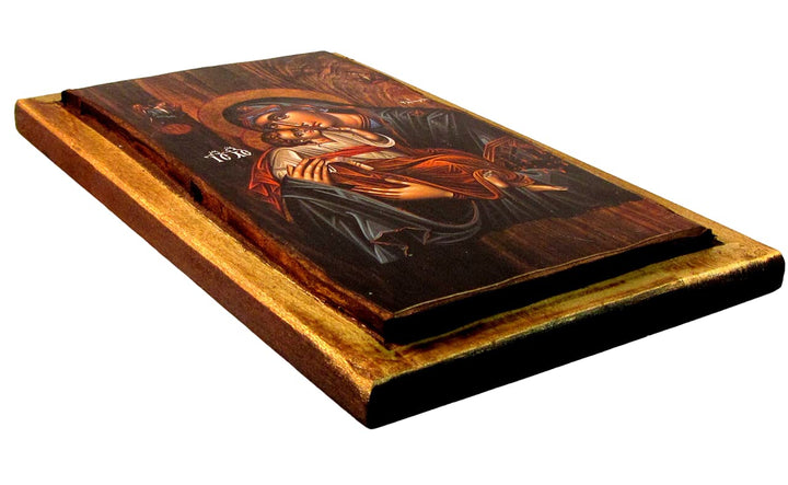 Holzikone Jungfrau Maria &amp; Jesus handgeschnitzt 24x14 cm - Bild 2