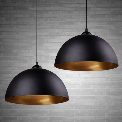 Pendelleuchte Vintage 2er-Set Ø30cm Eisen schwarz E27 Industrial