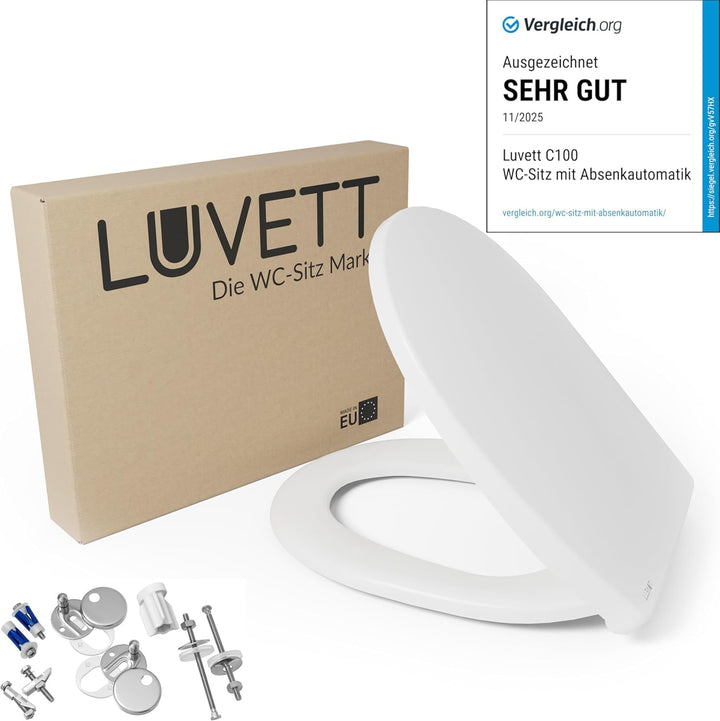 WC-Sitz Oval Duroplast mit SoftClose Absenkautomatik Weiss