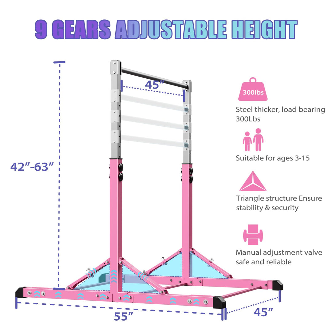 Turnreck höhenverstellbar Stahl faltbar 110–160 cm für Kinder - Bild 5