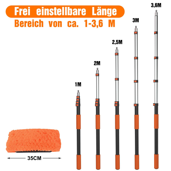Fahrzeug-Reinigungsset Teleskopstiel 1–3,6 m Mikrofaser 5-teilig - Bild 5
