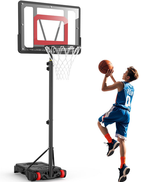 Basketballkorb Kinder höhenverstellbar 150-210 cm mit Rollen Outdoor
