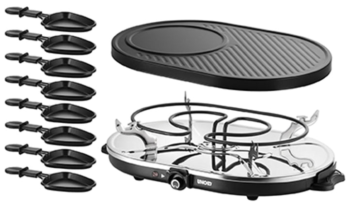 Raclette-Grill 8 Personen 1200W mit Antihaft-Grillplatte schwarz - Bild 3