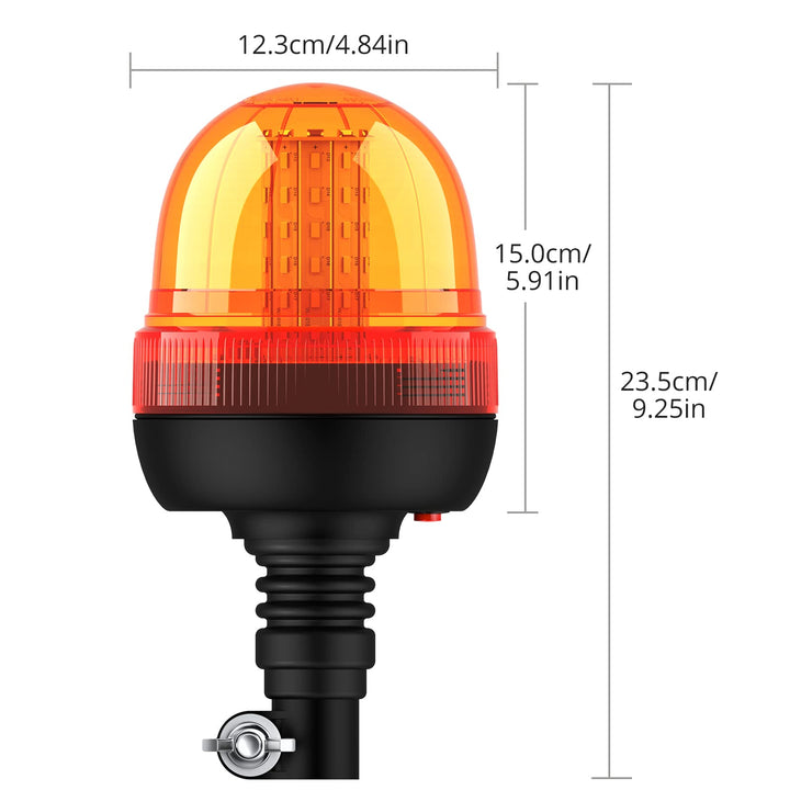Rundumleuchte LED Amber 60 LEDs 12V/24V 3 Blitzmodi IP56 - Bild 3