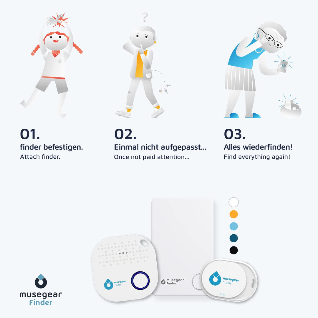 Bluetooth Schlüsselfinder 3er Set mit App, 90m Reichweite, 98 dB - Bild 2