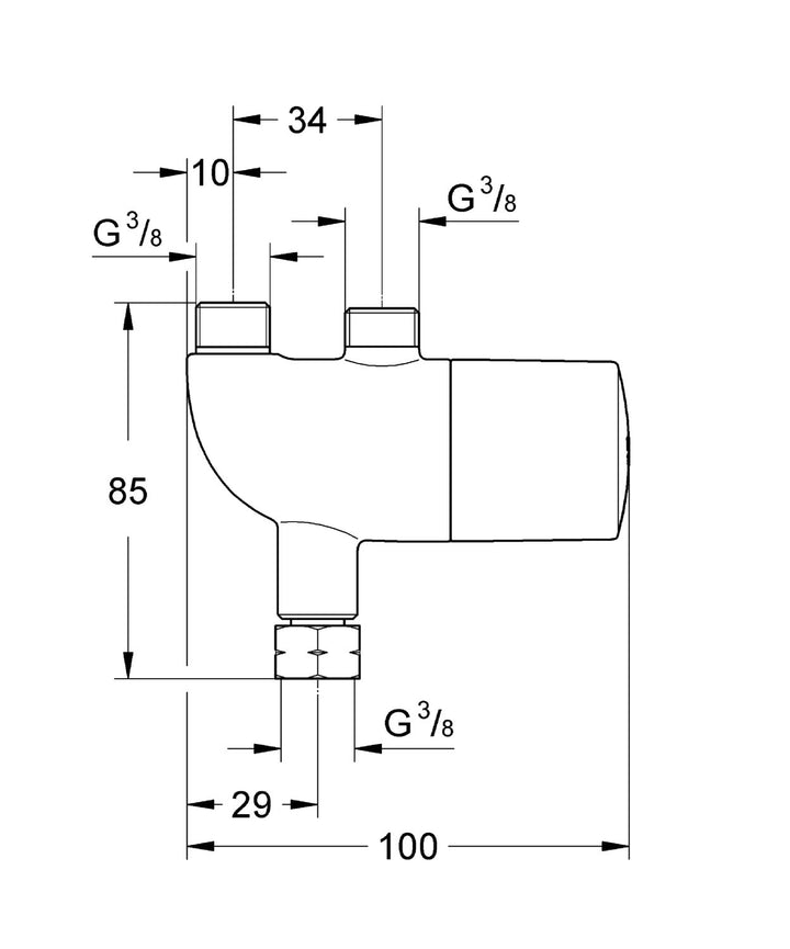 Unterputz-Thermostat Waschtisch kompakt Chrom mit Verbrühschutz - Bild 2