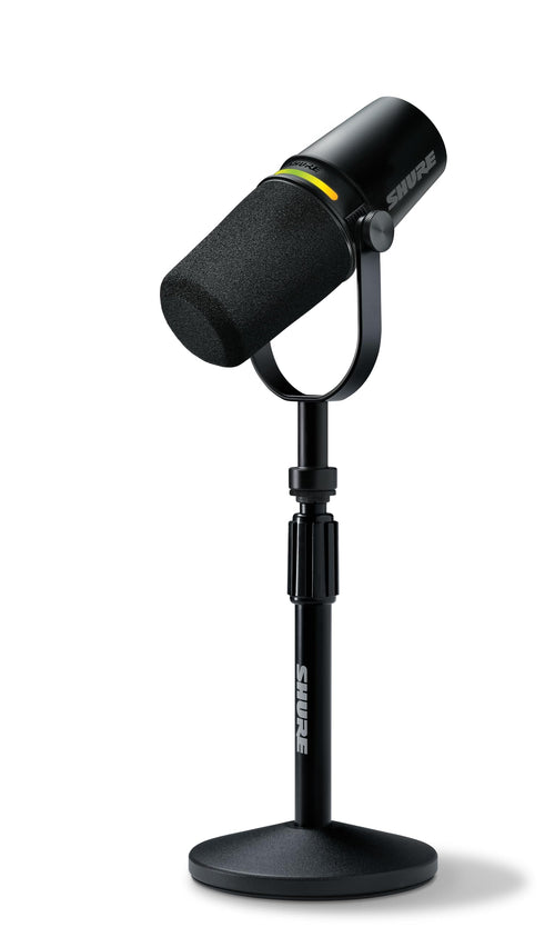 Podcast-Mikrofon USB-C & XLR mit LED-Panel und Ständer – Schwarz