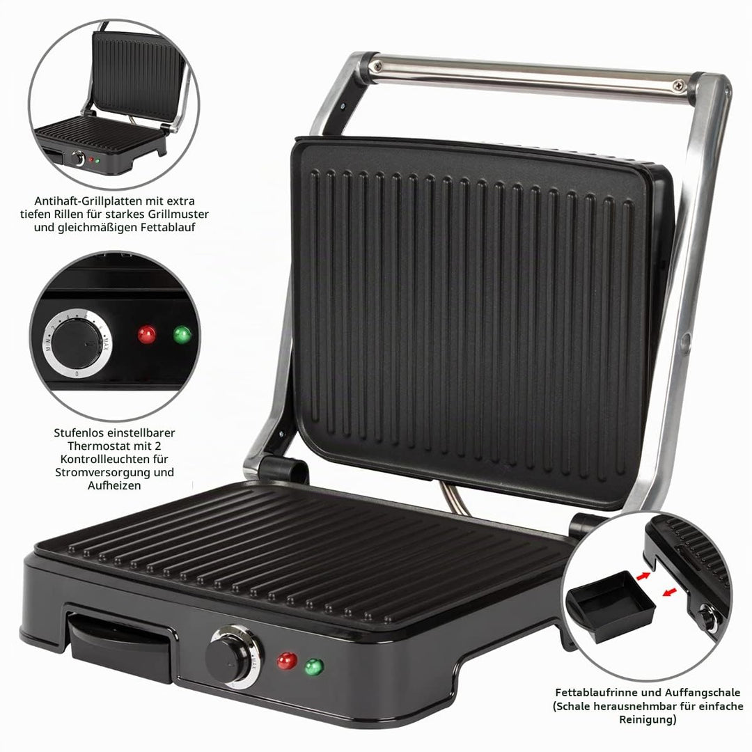 Kontaktgrill 2000W beidseitig antihaftbeschichtet 29,5x23,5cm - Bild 4