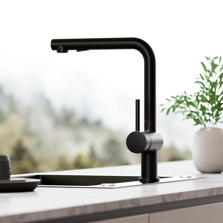 Küchenarmatur ausziehbar 40cm Schwarz Edelstahl 360° schwenkbar - Bild 9