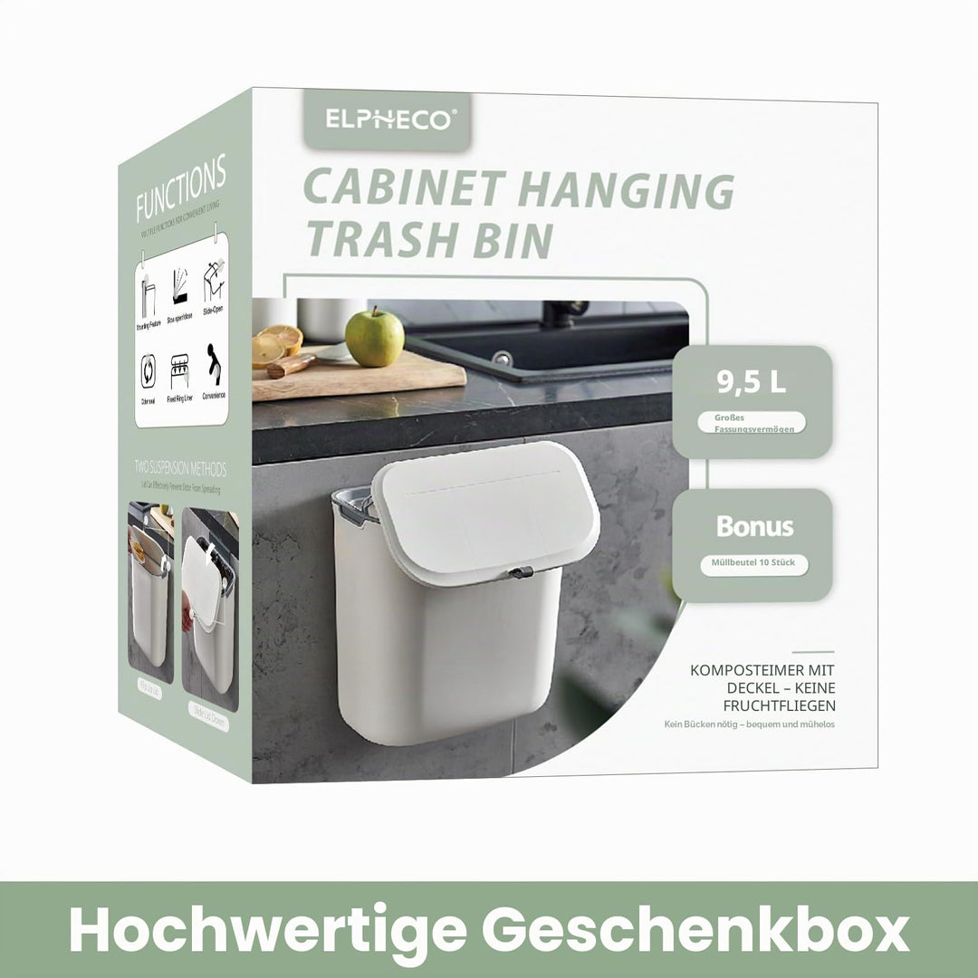 Hängender Mülleimer mit Deckel 10 L Polypropylen für Schranktür - Bild 3