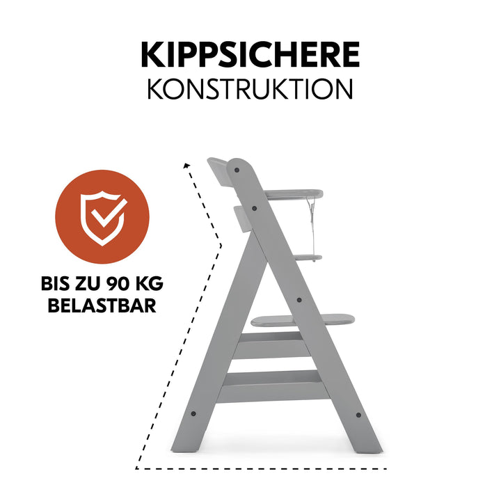 Hochstuhl Holz 4-in-1 Set mit Babywippe und Neugeborenenaufsatz - Bild 7