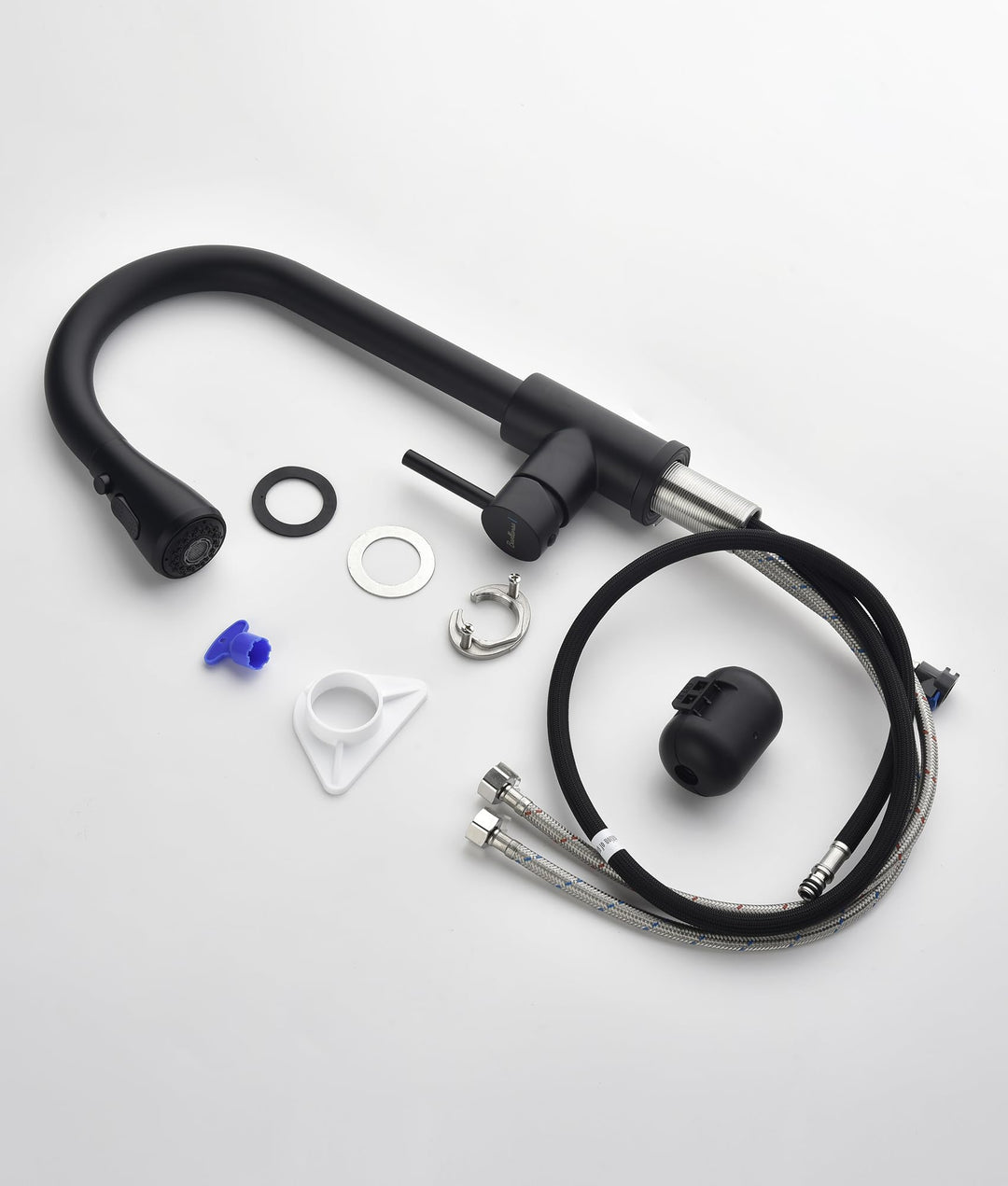 Küchenarmatur ausziehbar Edelstahl 304 schwarz 3 Funktionen 360° - Bild 8