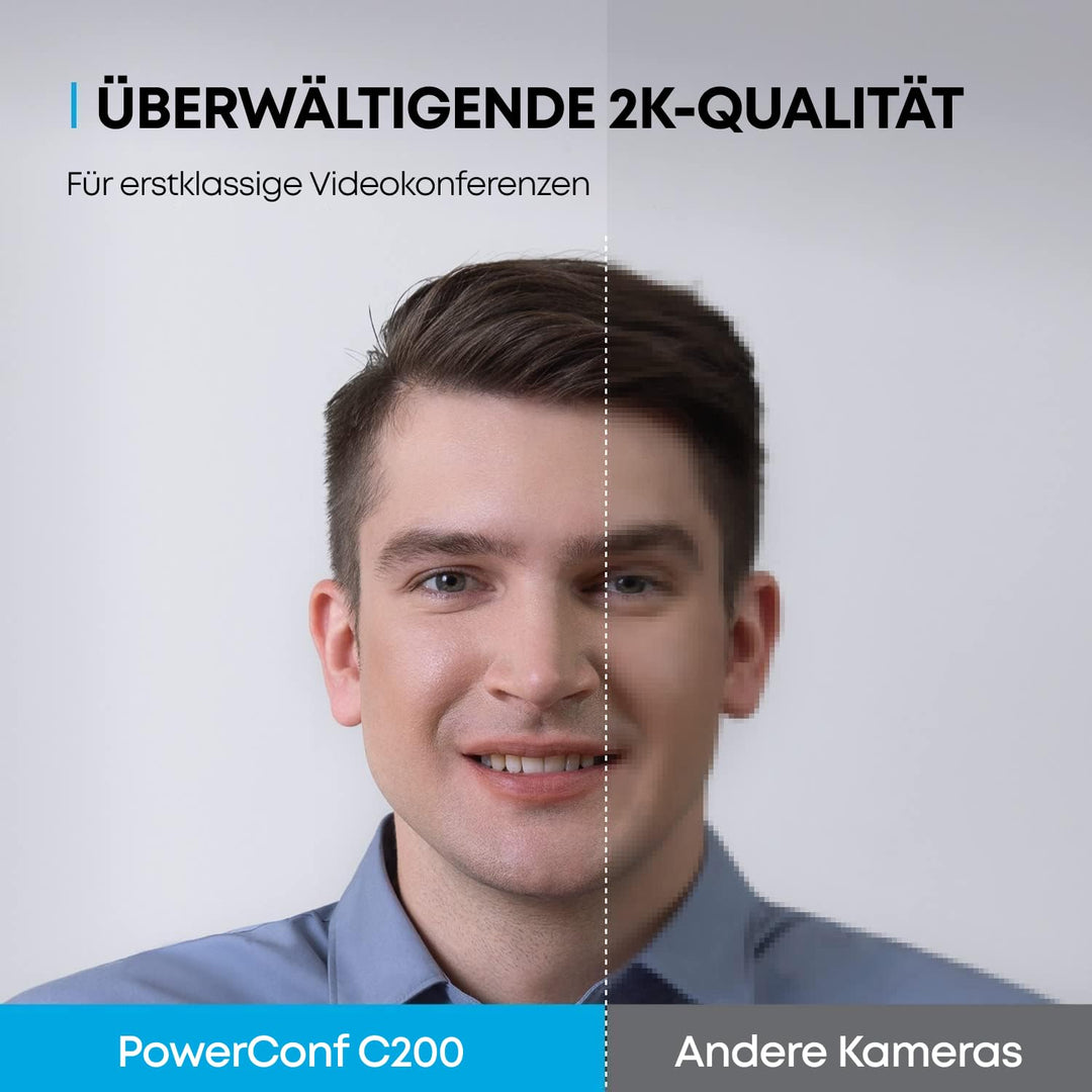 USB-Webcam 2K mit Stereo-Mikrofon, 3 Sichtfelder, Sichtschutz - Bild 2