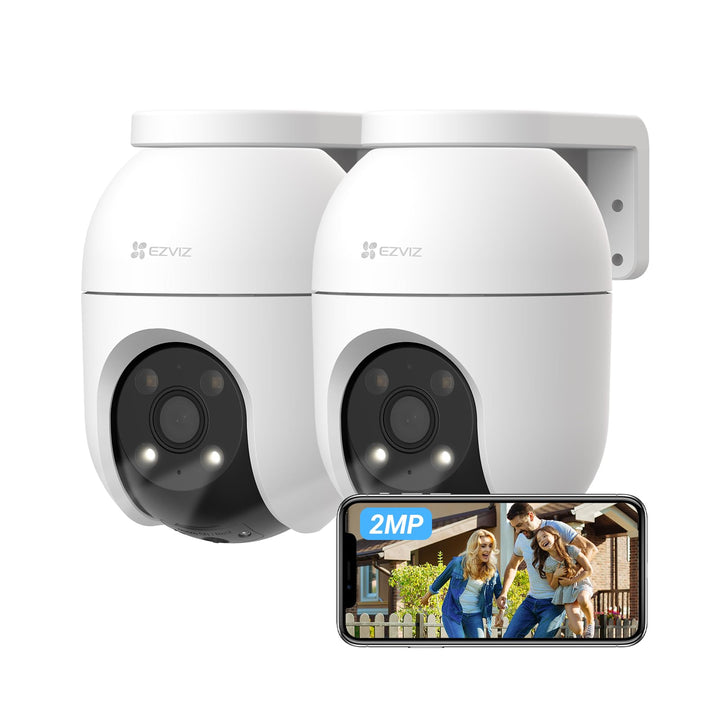 Outdoor WLAN IP Kamera 1080p 360° mit Farbnachtsicht 2er Set