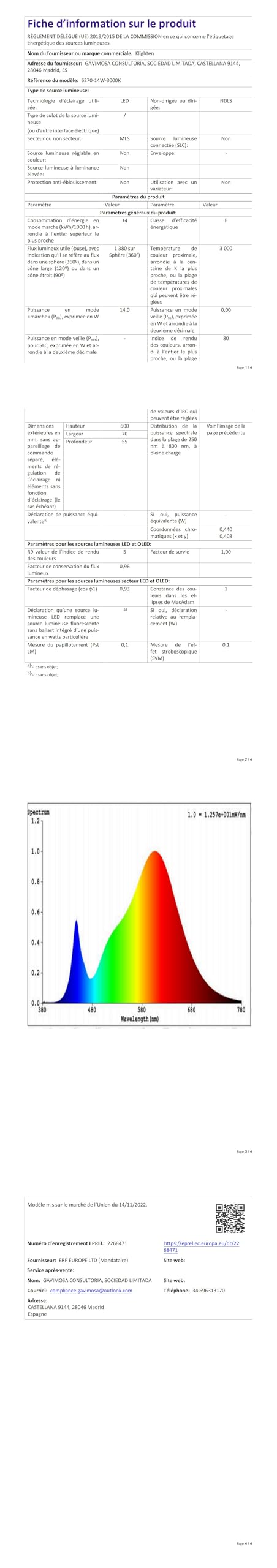 Spiegelleuchte Bad LED 14W 60cm IP44 Warmweiss Chrom