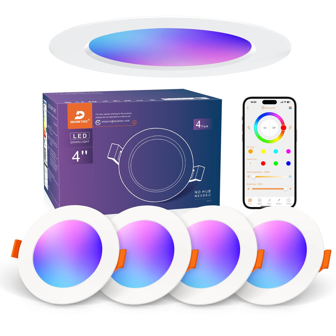 LED Einbaustrahler RGB Smart 10W 1000lm per App &amp; Alexa steuerbar 4er-Set