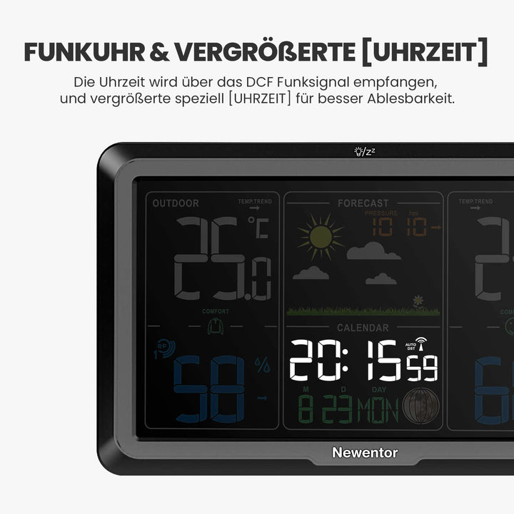 Wetterstation Funk mit Aussensensor DCF-Uhr 330° Ablesbarkeit - Bild 5