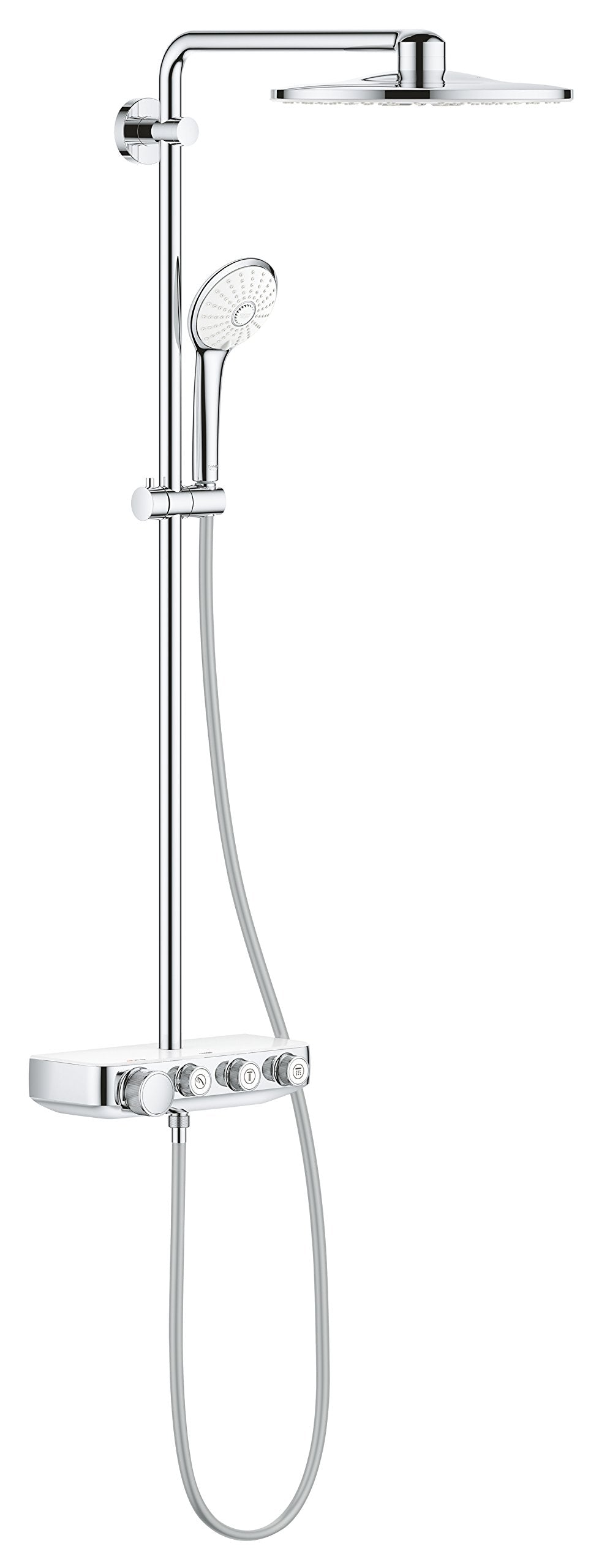 Duschsystem mit Thermostat und Regendusche 26cm Moon Weiss - Bild 4